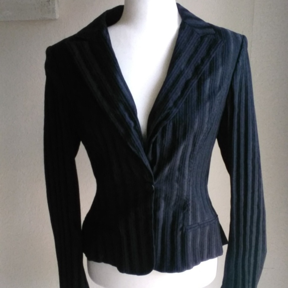 Just Cavalli Black Pinstripe Lace-Up Waist Blazer Absolutely Stunning!!!! - Picture 3 of 9